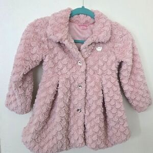 JUICY COUTURE PLUSH DRESS Peacoat Coat Blush Pink Girls 6